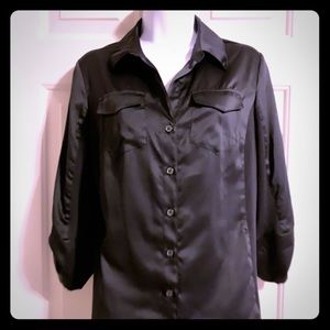 Silky Stretch Button Down